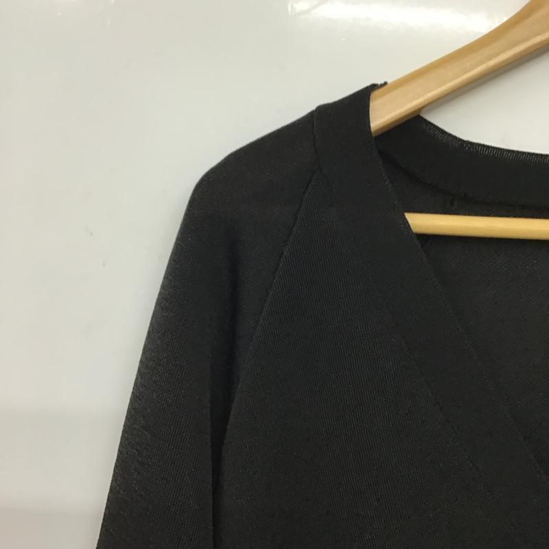 フォーシー for/c カーディガン 長袖 長袖ニットカーディガン 前ボタン ノーカラー L 無地 黒 / ブラック / black レディース USED 古着 中古 10160006