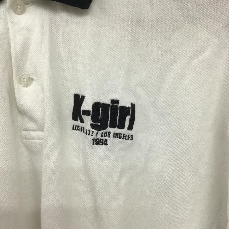 エックスガール X-girl ポロシャツ 半袖 半袖ポロシャツ カラーシャツ 半袖カットソー S ロゴ、文字 白 / ホワイト / white レディース USED 古着 中古 10160009