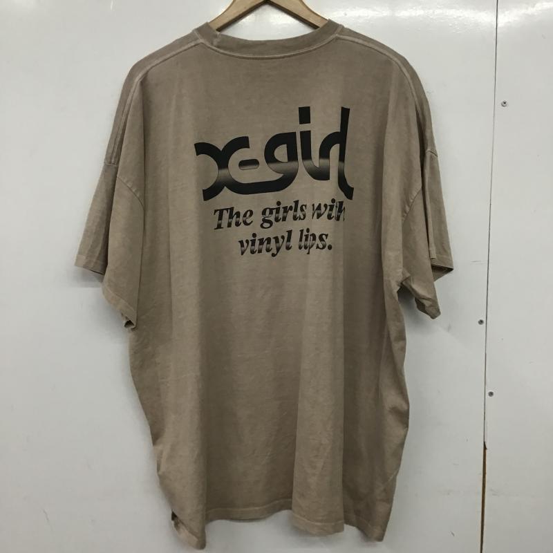 エックスガール X-girl Tシャツ 半袖 半袖カットソー プリントTシャツ クルーネックカットソー S ロゴ、文字 チャコールグレー / チャコールグレー / レディース USED 古着 中古 10160010