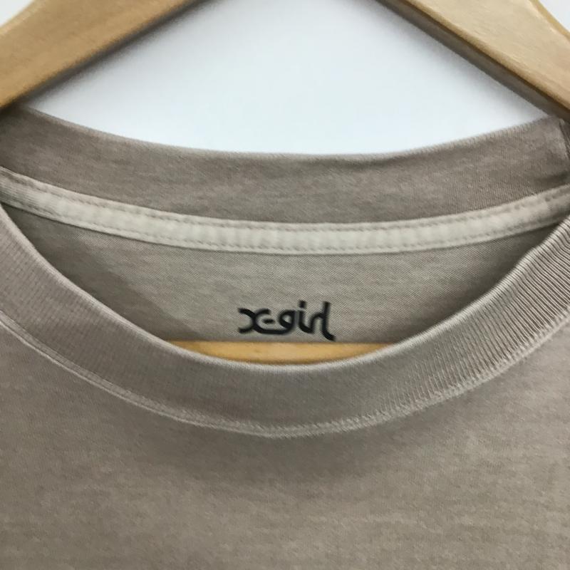 エックスガール X-girl Tシャツ 半袖 半袖カットソー プリントTシャツ クルーネックカットソー S ロゴ、文字 チャコールグレー / チャコールグレー / レディース USED 古着 中古 10160010