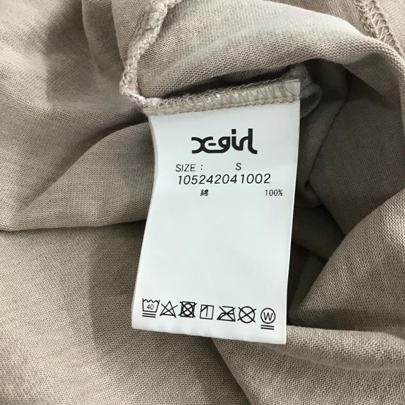 エックスガール X-girl Tシャツ 半袖 半袖カットソー プリントTシャツ クルーネックカットソー S ロゴ、文字 チャコールグレー / チャコールグレー / レディース USED 古着 中古 10160010