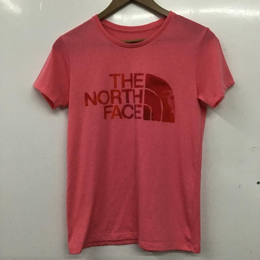ザノースフェイス THE NORTH FACE Tシャツ 半袖 半袖カットソー プリントTシャツ クルーネックカットソー M ロゴ、文字 桃 / ピンク / pink レディース USED 古着 中古 10160013