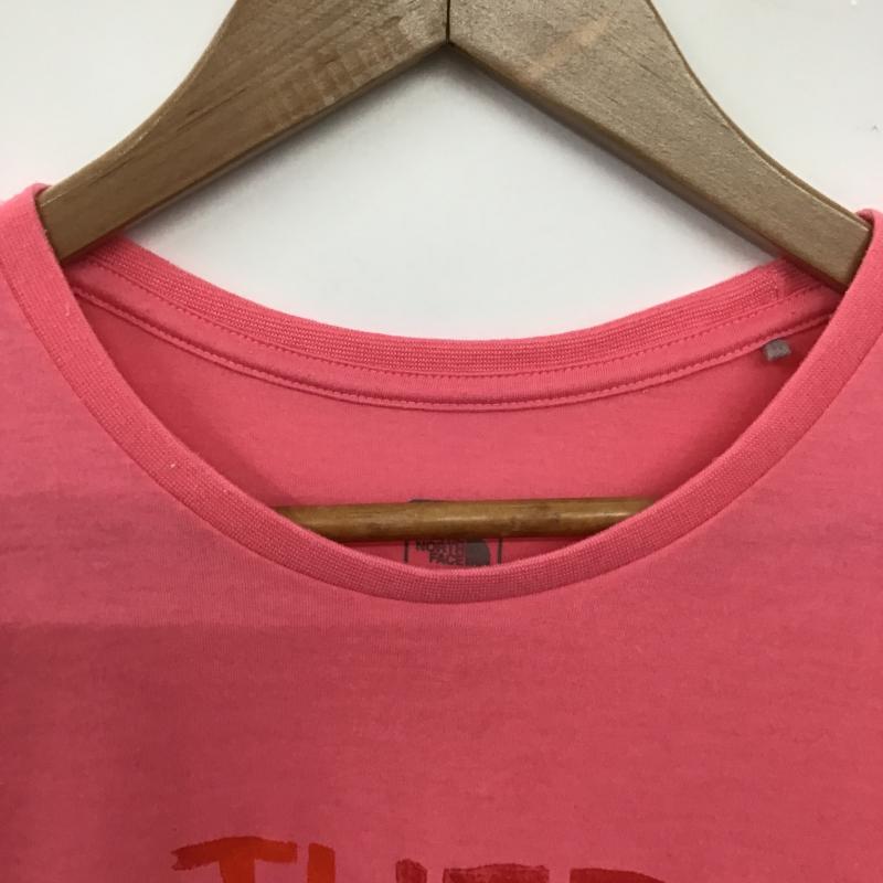 ザノースフェイス THE NORTH FACE Tシャツ 半袖 半袖カットソー プリントTシャツ クルーネックカットソー M ロゴ、文字 桃 / ピンク / pink レディース USED 古着 中古 10160013