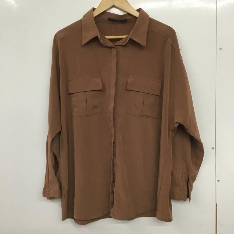 ケービーエフ KBF シャツ、ブラウス 長袖 長袖シャツ 無地シャツ カラーシャツ FREE 無地 茶 / ブラウン / brown レディース USED 古着 中古 10160016