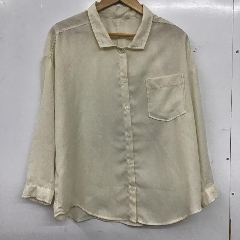 ジーナシス JEANASIS シャツ、ブラウス 長袖 長袖シャツ 無地シャツ カラーシャツ FREE 無地 アイボリー / アイボリー / レディース USED 古着 中古 10160017