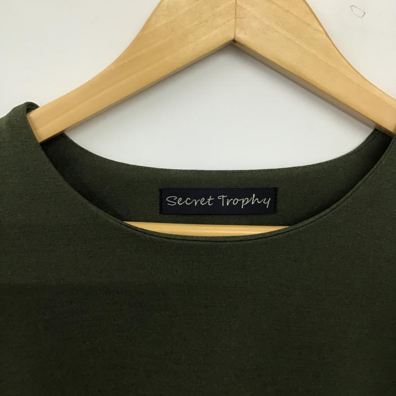 シークレットトロフィー SECRETTROPHY カットソー 長袖 長袖カットソー 無地カットソー クルーネック 38 無地 カーキ / カーキ / khaki レディース USED 古着 中古 10160018