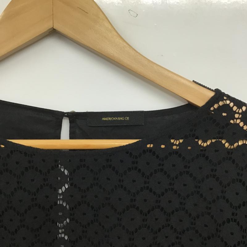 アメリカンラグシー AMERICAN RAG CIE カットソー 長袖 長袖カットソー ワイドネックカットソー FREE 総柄 黒 / ブラック / black レディース USED 古着 中古 10160019