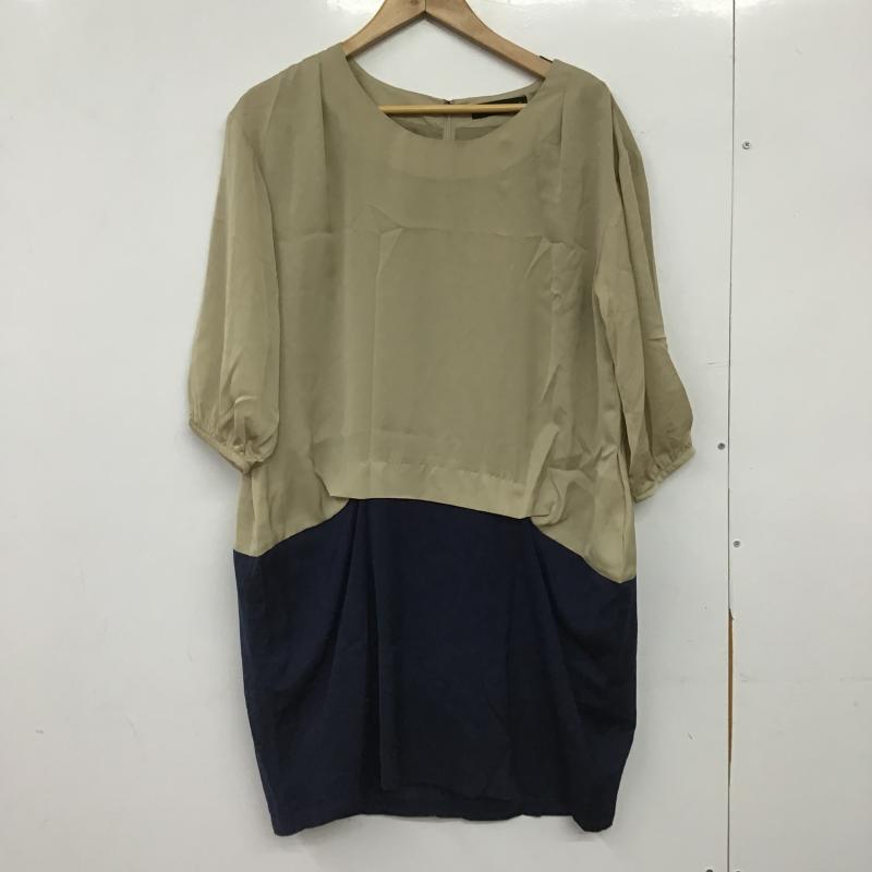 アーバンリサーチ URBAN RESEARCH カットソー 長袖 長袖カットソー 無地カットソー ジップアップ ONE SIZE 無地 ベージュ / ベージュ / beige X 紺 / ネイビー / navy レディース USED 古着 中古 10160020