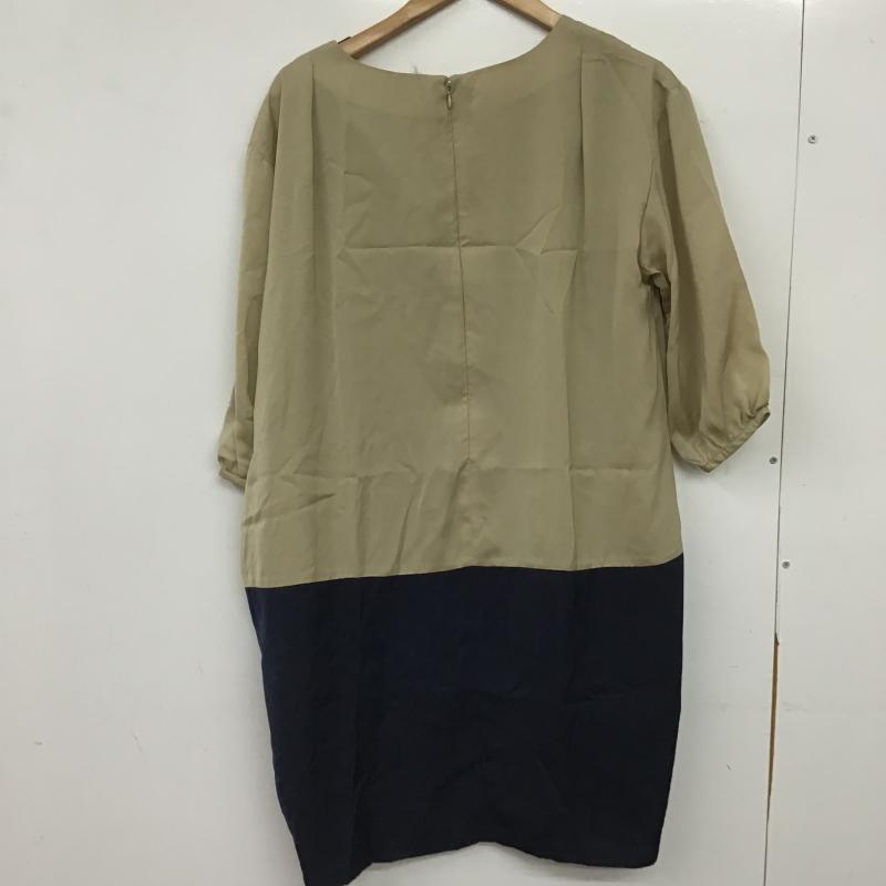 アーバンリサーチ URBAN RESEARCH カットソー 長袖 長袖カットソー 無地カットソー ジップアップ ONE SIZE 無地 ベージュ / ベージュ / beige X 紺 / ネイビー / navy レディース USED 古着 中古 10160020