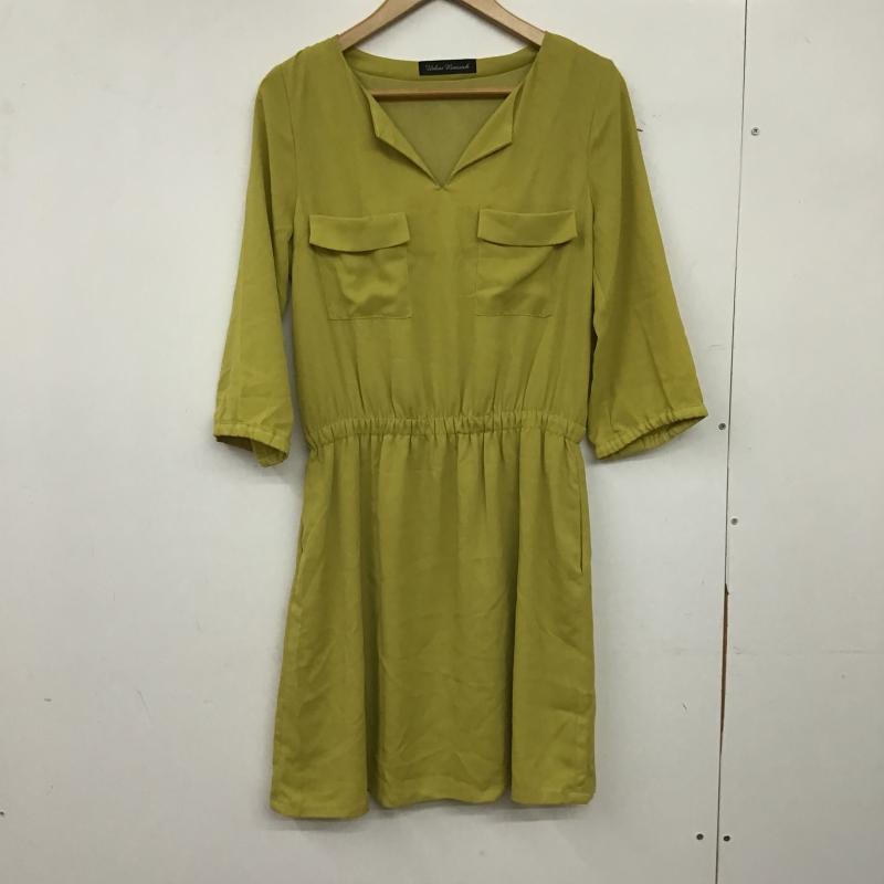 アーバンリサーチ URBAN RESEARCH ワンピース ロングスカート 長袖ロングワンピース ウエスト切り替え ONE SIZE 無地 黄 / イエロー / yellow レディース USED 古着 中古 10160023