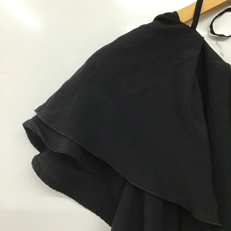 シンプリシテェ Simplicite カットソー 半袖 ノースリーブカットソー フリルカラー 無地 黒 / ブラック / black レディース USED 古着 中古 10160026