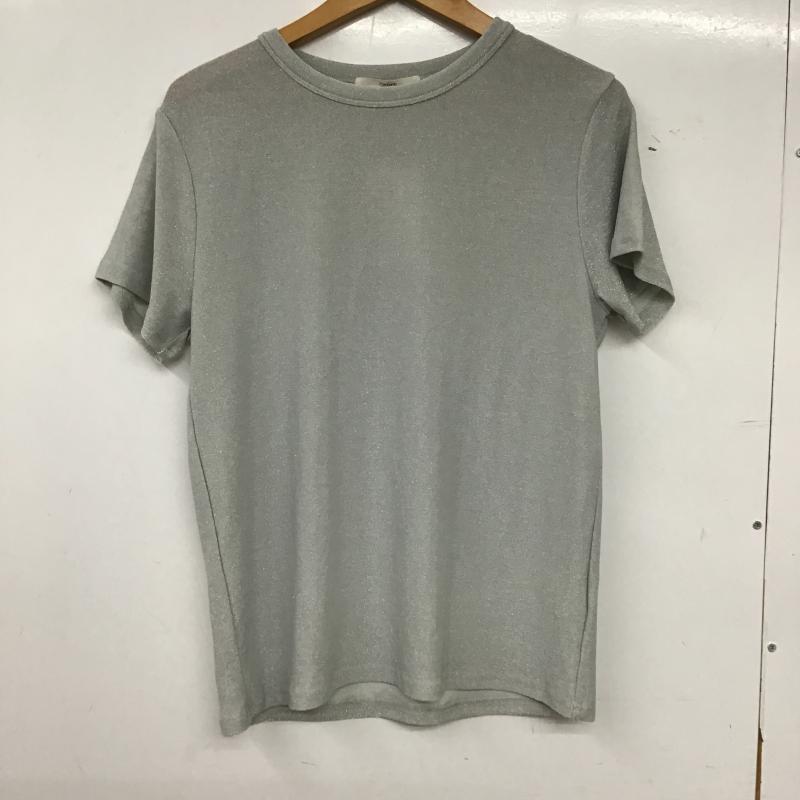 チャオパニック CIAOPANIC Tシャツ 半袖 半袖カットソー ラメTシャツ クルーネックカットソー FREE 無地 灰 / グレー / gray レディース USED 古着 中古 10160027