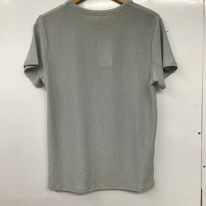 チャオパニック CIAOPANIC Tシャツ 半袖 半袖カットソー ラメTシャツ クルーネックカットソー FREE 無地 灰 / グレー / gray レディース USED 古着 中古 10160027