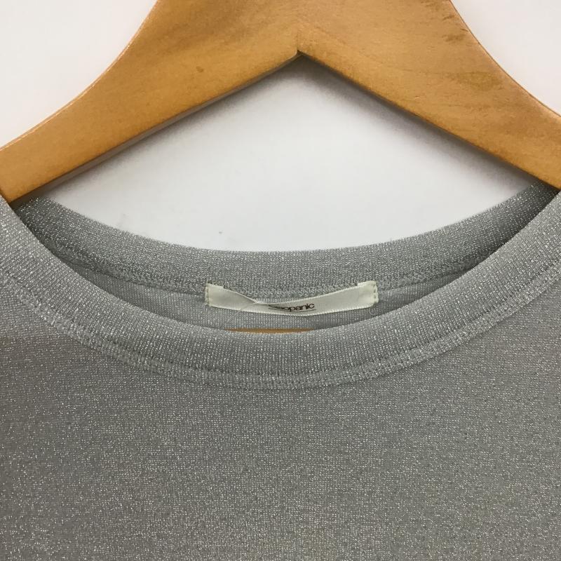 チャオパニック CIAOPANIC Tシャツ 半袖 半袖カットソー ラメTシャツ クルーネックカットソー FREE 無地 灰 / グレー / gray レディース USED 古着 中古 10160027