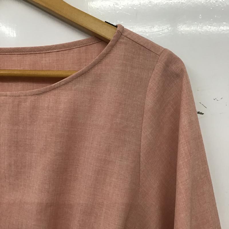 インデックス index カットソー 長袖 長袖カットソー 無地カットソー ワイドネック L 無地 桃 / ピンク / pink レディース USED 古着 中古 10160028