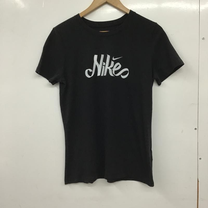 ナイキ NIKE Tシャツ 半袖 半袖カットソー プリントTシャツ クルーネックカットソー L ロゴ、文字 黒 / ブラック / black レディース USED 古着 中古 10160030