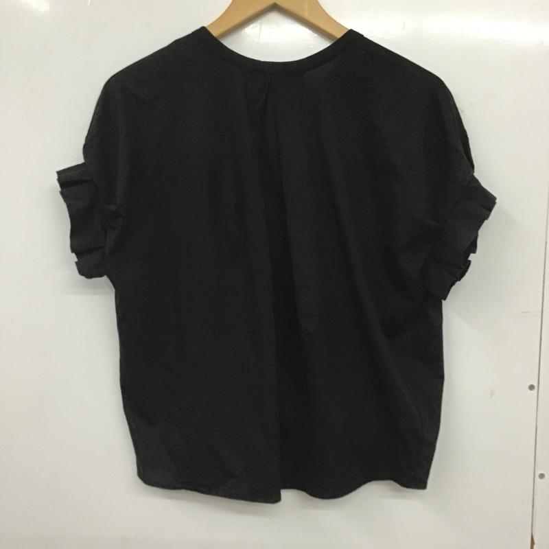 ビームス ハート BEAMS HEART シャツ、ブラウス 半袖 半袖シャツ フロントボタン ノーカラーシャツ 無地 黒 / ブラック / black レディース USED 古着 中古 10160032
