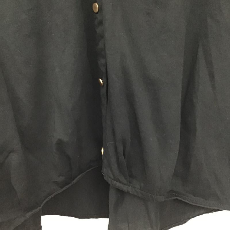 ビームス ハート BEAMS HEART シャツ、ブラウス 半袖 半袖シャツ フロントボタン ノーカラーシャツ 無地 黒 / ブラック / black レディース USED 古着 中古 10160032