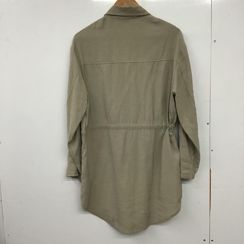 ザラ ZARA ワンピース ひざ丈スカート 長袖シャツワンピース M 無地 ベージュ / ベージュ / beige レディース USED 古着 中古 10160033