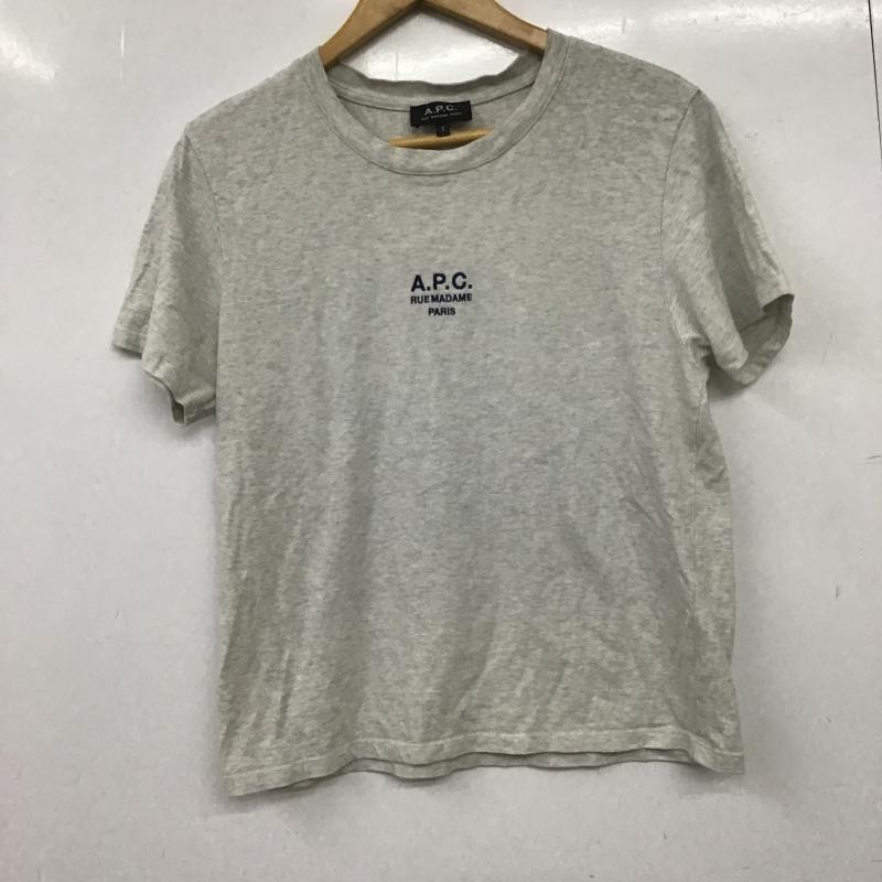 アーペーセー A.P.C. Tシャツ 半袖 半袖カットソー プリントTシャツ クルーネックカットソー S ロゴ、文字 灰 / グレー / gray レディース USED 古着 中古 10160040