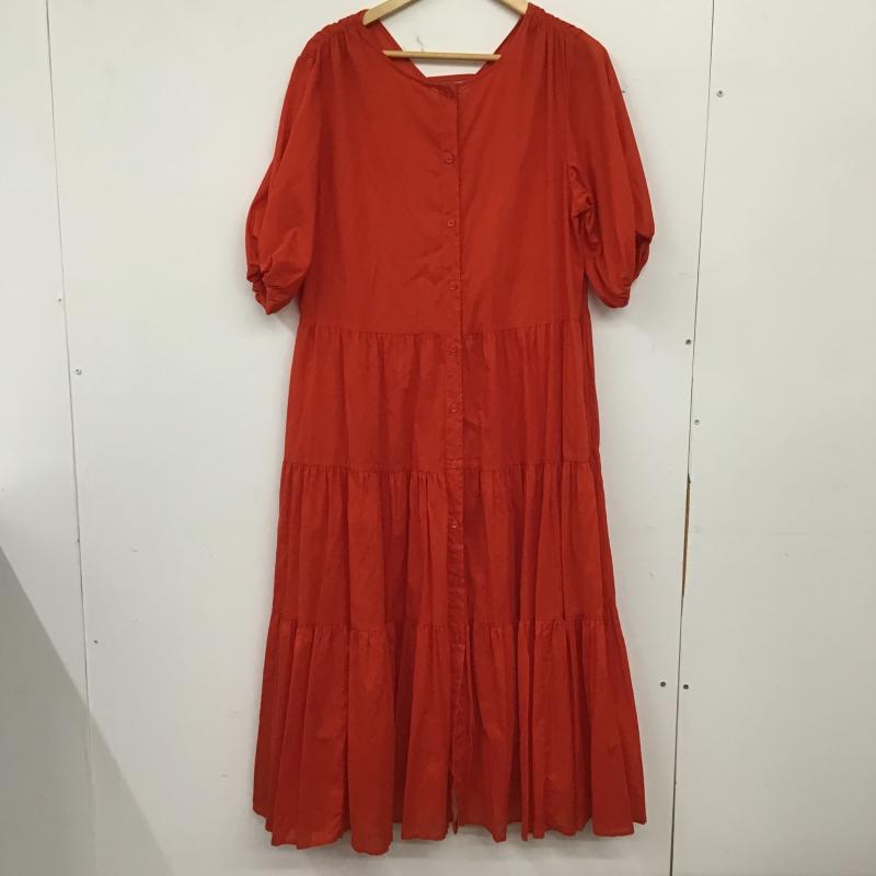 ローリーズファーム LOWRYS FARM ワンピース ロングスカート 半袖ロングワンピース FREE 無地 赤 / レッド / red レディース USED 古着 中古 10160043