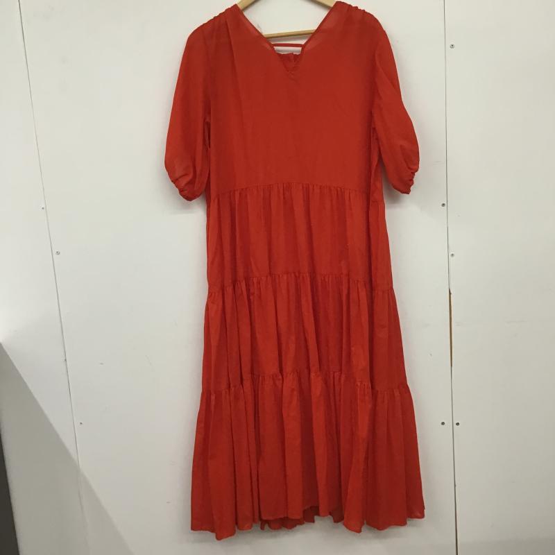 ローリーズファーム LOWRYS FARM ワンピース ロングスカート 半袖ロングワンピース FREE 無地 赤 / レッド / red レディース USED 古着 中古 10160043
