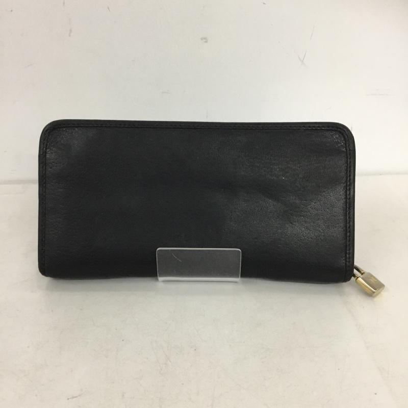 ロエベ LOEWE 財布 長財布 アナグラム ラウンドファスナー 箱有 ワンポイント 黒 / ブラック / black メンズ USED 古着 中古 10160057