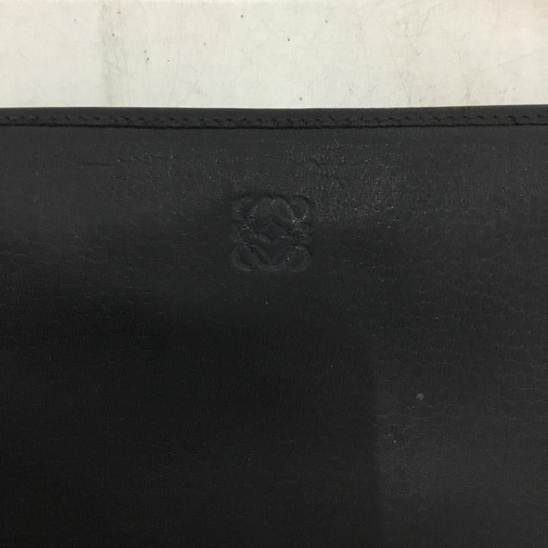 ロエベ LOEWE 財布 長財布 アナグラム ラウンドファスナー 箱有 ワンポイント 黒 / ブラック / black メンズ USED 古着 中古 10160057