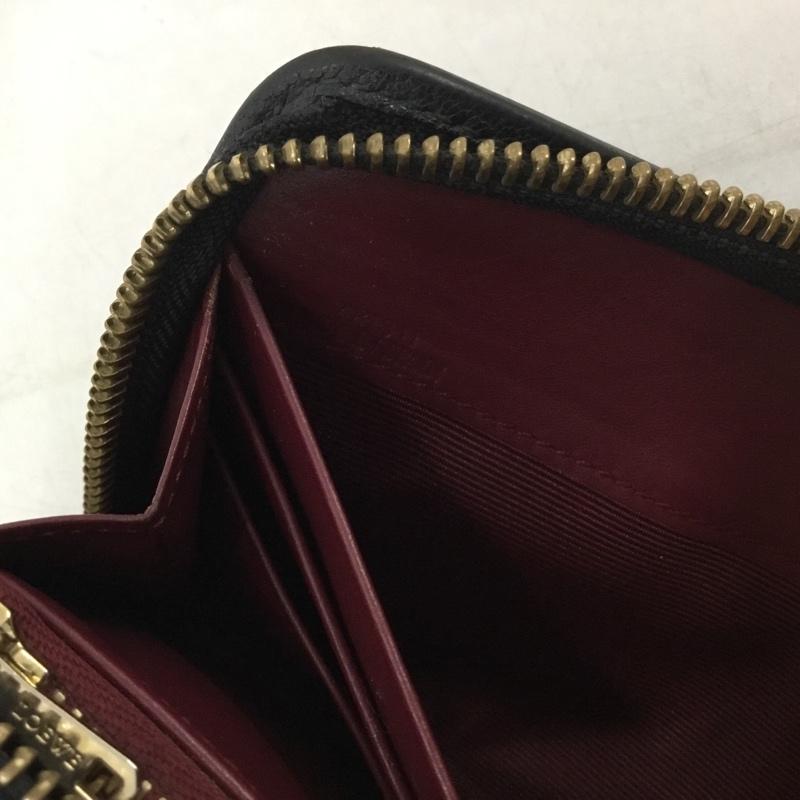 ロエベ LOEWE 財布 長財布 アナグラム ラウンドファスナー 箱有 ワンポイント 黒 / ブラック / black メンズ USED 古着 中古 10160057