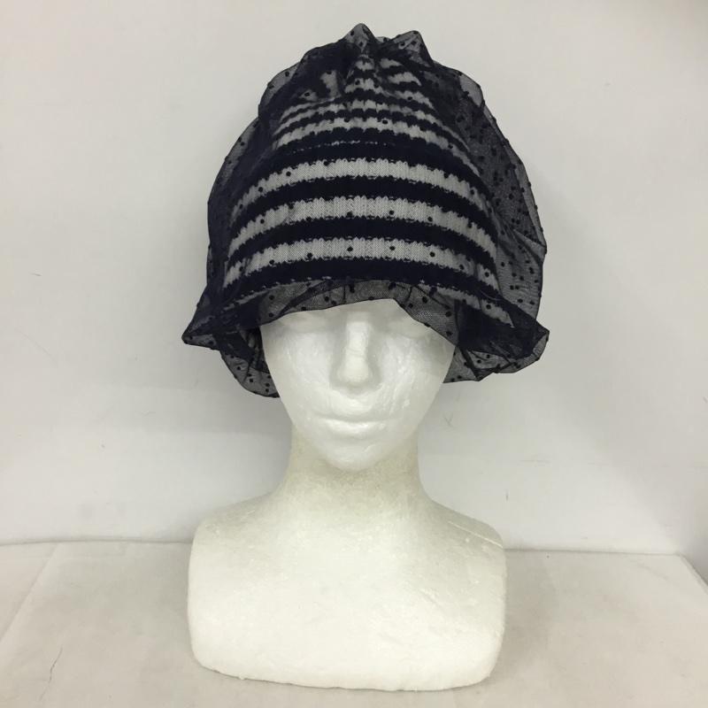 ニコアンド niko and... 帽子 キャップ NKO-617AZ チュール ビーニー FREE ボーダー柄 白 / ホワイト / white X 紺 / ネイビー / navy レディース USED 古着 中古 10160058