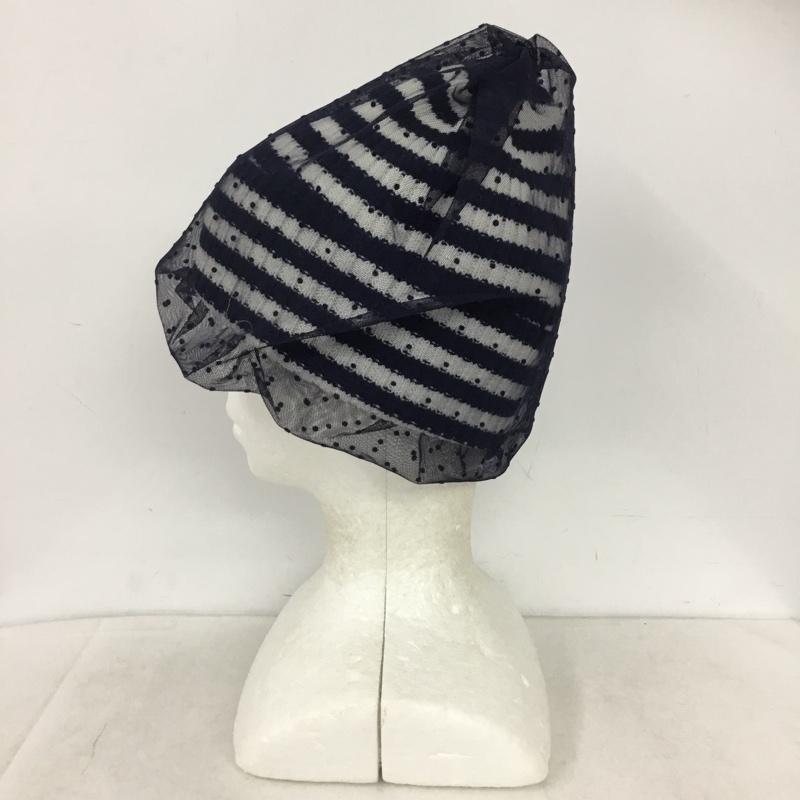 ニコアンド niko and... 帽子 キャップ NKO-617AZ チュール ビーニー FREE ボーダー柄 白 / ホワイト / white X 紺 / ネイビー / navy レディース USED 古着 中古 10160058