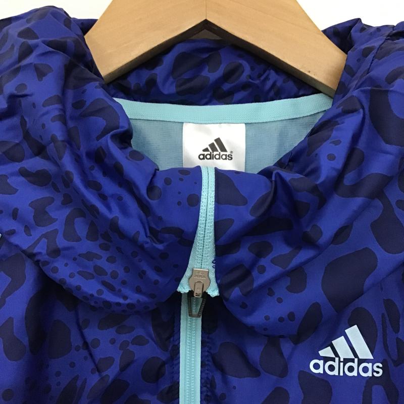 アディダス adidas ジャケット、上着 ジャンパー、ブルゾン S04735 ActiveTraining ウインドブレーカー レオパード柄 L ロゴ、文字 青 / ブルー / blue レディース USED 古着 中古 10160073