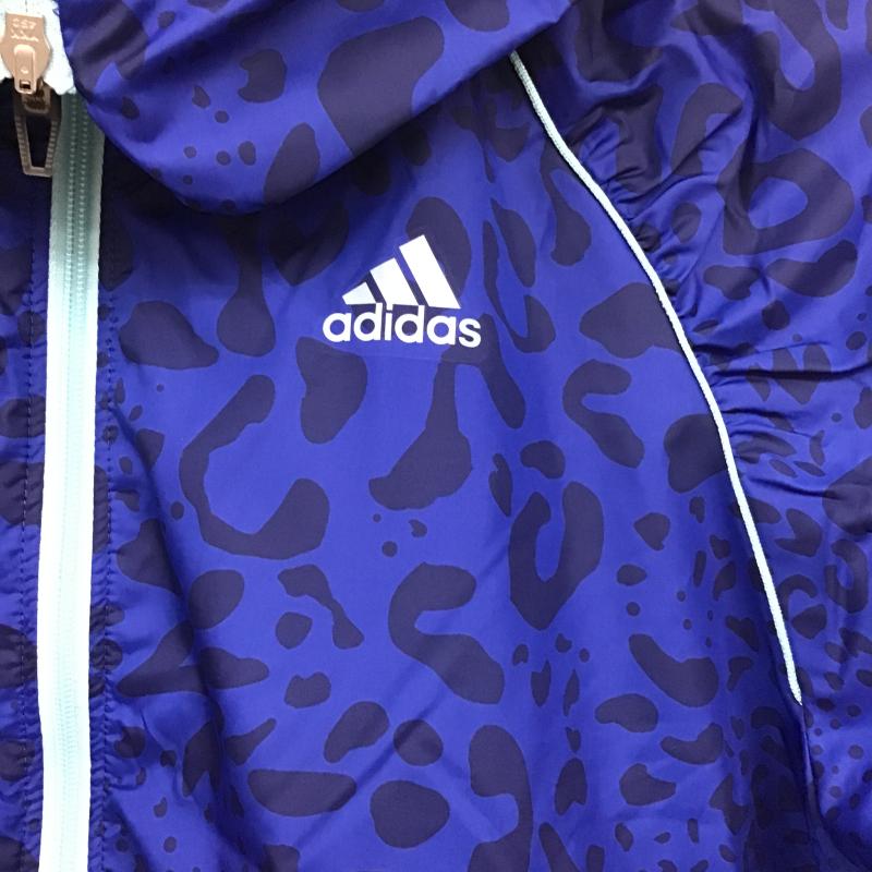 アディダス adidas ジャケット、上着 ジャンパー、ブルゾン S04735 ActiveTraining ウインドブレーカー レオパード柄 L ロゴ、文字 青 / ブルー / blue レディース USED 古着 中古 10160073