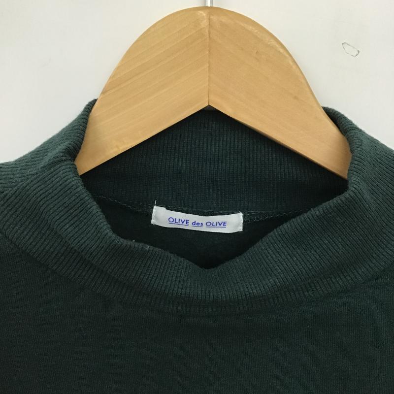 オリーブデオリーブ OLIVE des OLIVE トレーナー 長袖 22311021 モックネック 裏起毛 M 無地 緑 / グリーン / green レディース USED 古着 中古 10160083
