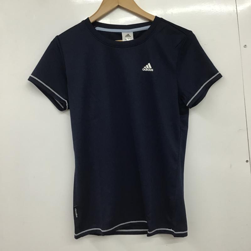 アディダス adidas Tシャツ 半袖 CF6106 トレーニングウェア UPF25 タグ付き L ロゴ、文字 紺 / ネイビー / navy レディース USED 古着 中古 10160084