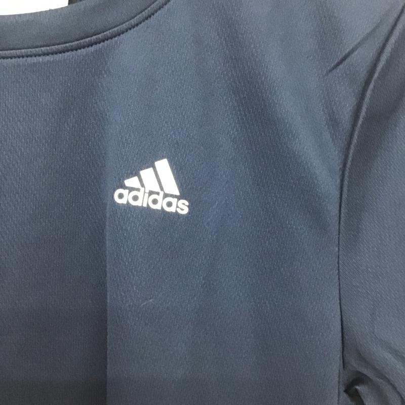アディダス adidas Tシャツ 半袖 CF6106 トレーニングウェア UPF25 タグ付き L ロゴ、文字 紺 / ネイビー / navy レディース USED 古着 中古 10160084