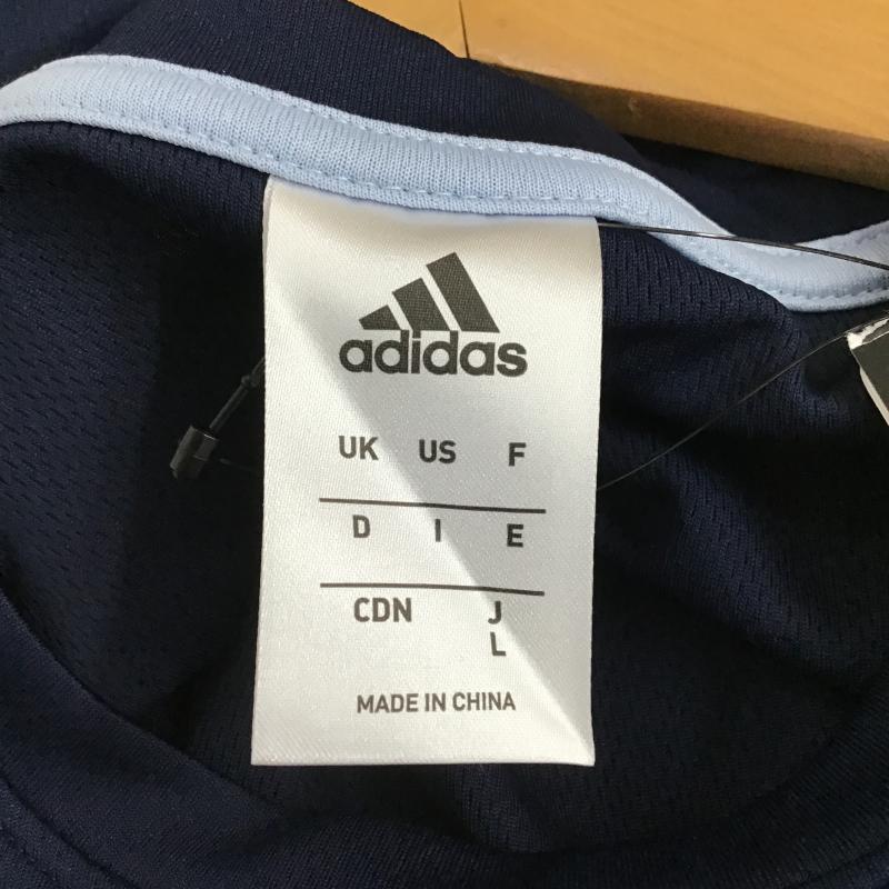 アディダス adidas Tシャツ 半袖 CF6106 トレーニングウェア UPF25 タグ付き L ロゴ、文字 紺 / ネイビー / navy レディース USED 古着 中古 10160084