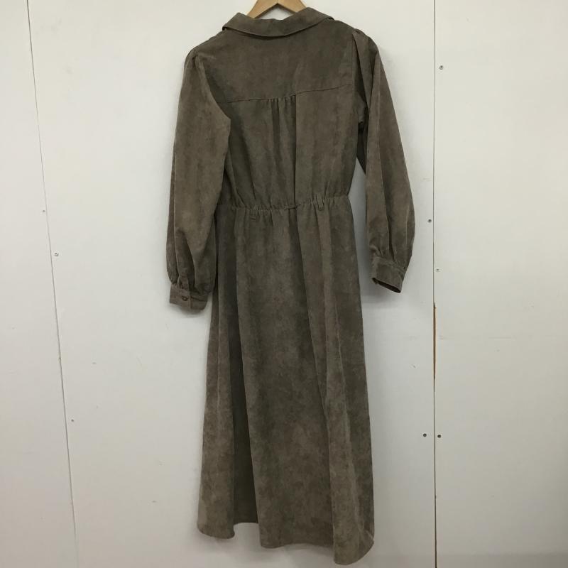 オリーブデオリーブ OLIVE des OLIVE ワンピース ロングスカート 6032090530 シャツコールワンピース ミドル丈 FREE 無地 茶 / ブラウン / brown レディース USED 古着 中古 10160085