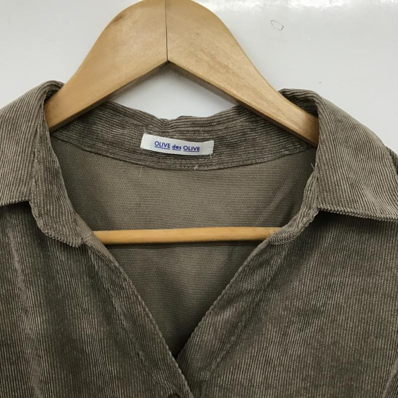 オリーブデオリーブ OLIVE des OLIVE ワンピース ロングスカート 6032090530 シャツコールワンピース ミドル丈 FREE 無地 茶 / ブラウン / brown レディース USED 古着 中古 10160085