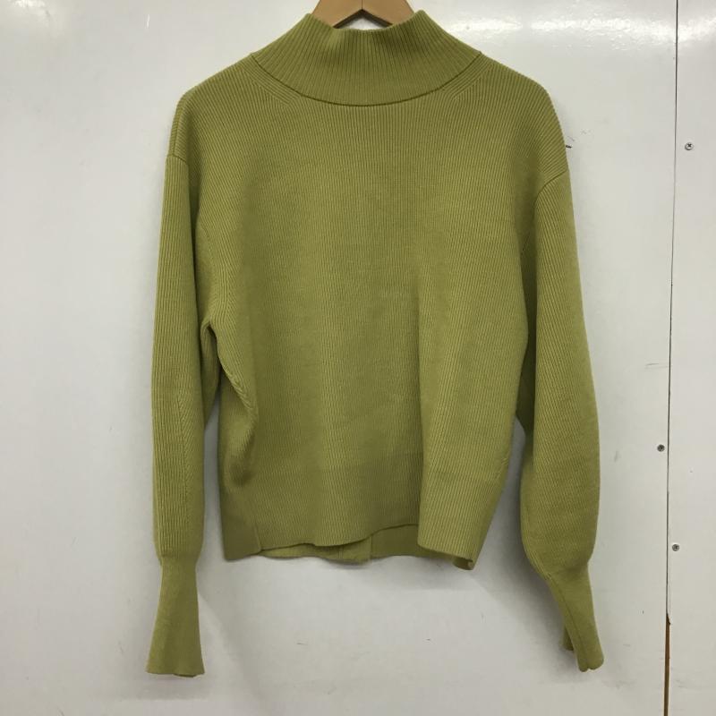 グリーンレーベルリラクシング green label relaxing カーディガン 長袖 3628-119-0845 ハイネック 前後着 2WAY 無地 黄緑 / イエローグリーン / レディース USED 古着 中古 10160088