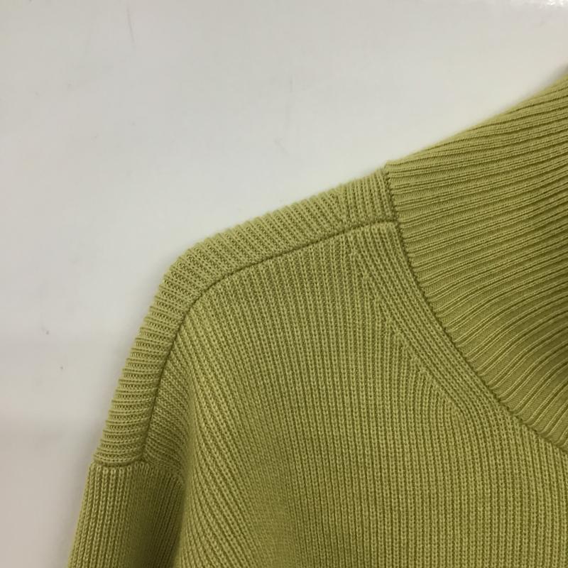 グリーンレーベルリラクシング green label relaxing カーディガン 長袖 3628-119-0845 ハイネック 前後着 2WAY 無地 黄緑 / イエローグリーン / レディース USED 古着 中古 10160088
