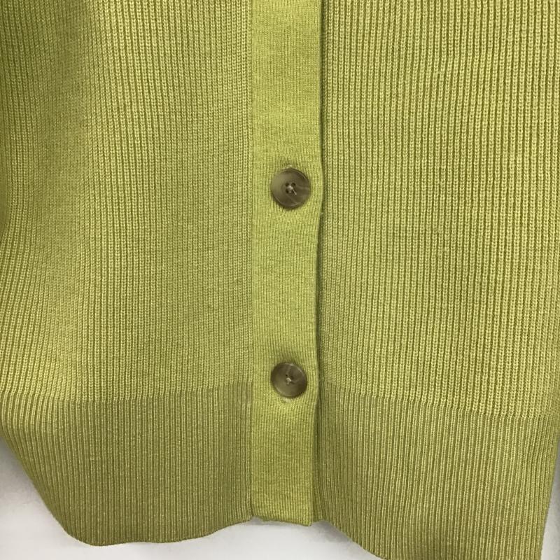 グリーンレーベルリラクシング green label relaxing カーディガン 長袖 3628-119-0845 ハイネック 前後着 2WAY 無地 黄緑 / イエローグリーン / レディース USED 古着 中古 10160088