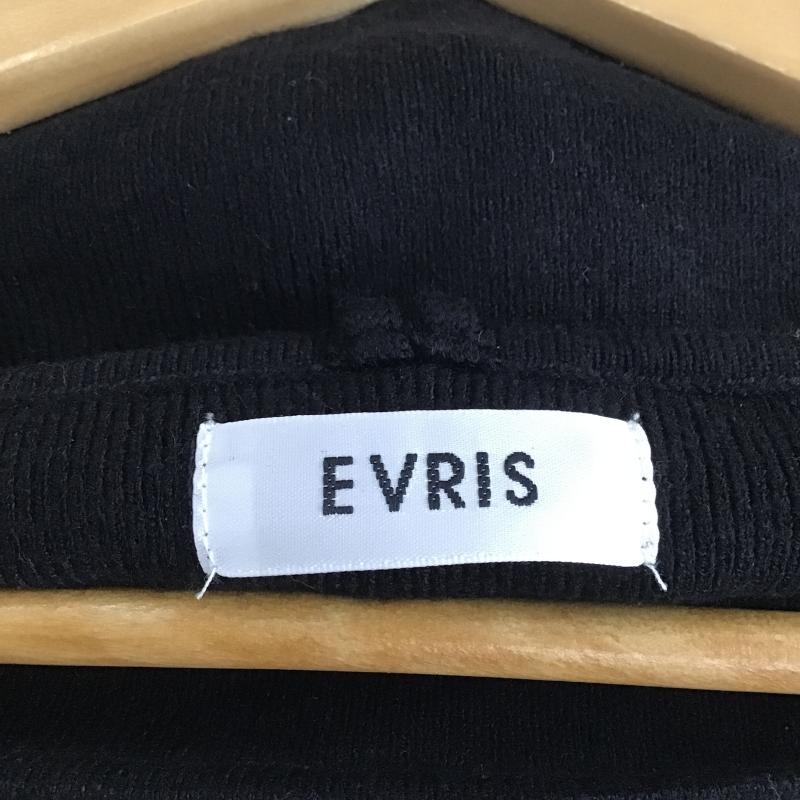 エヴリス EVRIS ニット、セーター 長袖 スクエアネック ショート丈 ラインストーン FREE ロゴ、文字 黒 / ブラック / black レディース USED 古着 中古 10160092