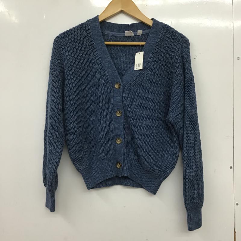 ギャップキッズ GAPKIDS カーディガン 長袖 Vネック タグ付き キッズ 150cm XL 無地 青 / ブルー / blue ガールズ USED 古着 中古 10160093