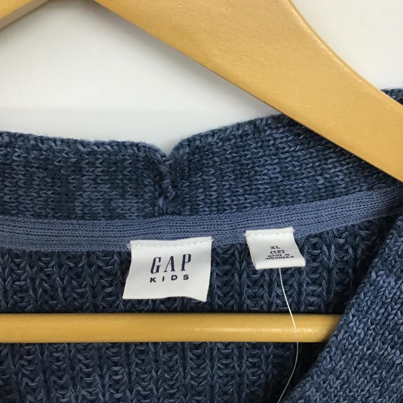 ギャップキッズ GAPKIDS カーディガン 長袖 Vネック タグ付き キッズ 150cm XL 無地 青 / ブルー / blue ガールズ USED 古着 中古 10160093