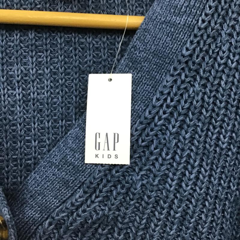 ギャップキッズ GAPKIDS カーディガン 長袖 Vネック タグ付き キッズ 150cm XL 無地 青 / ブルー / blue ガールズ USED 古着 中古 10160093