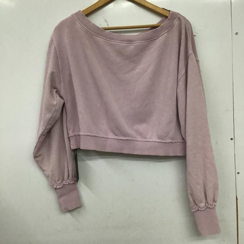カスタネ Kastane トレーナー 長袖 長袖トレーナー スウェット ワイドネック プルオーバー FREE 無地 桃 / ピンク / pink レディース USED 古着 中古 10160108