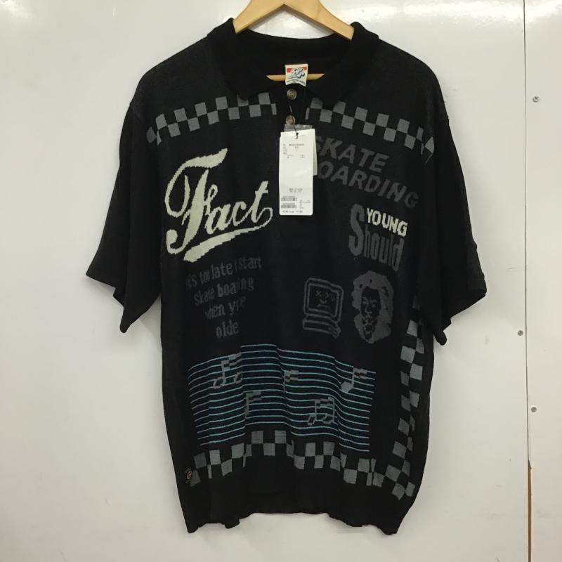 クーパー COOPER ニット、セーター 半袖 半袖ニットカットソー ポロシャツ FREE プリント 黒 / ブラック / black レディース USED 古着 中古 10160109