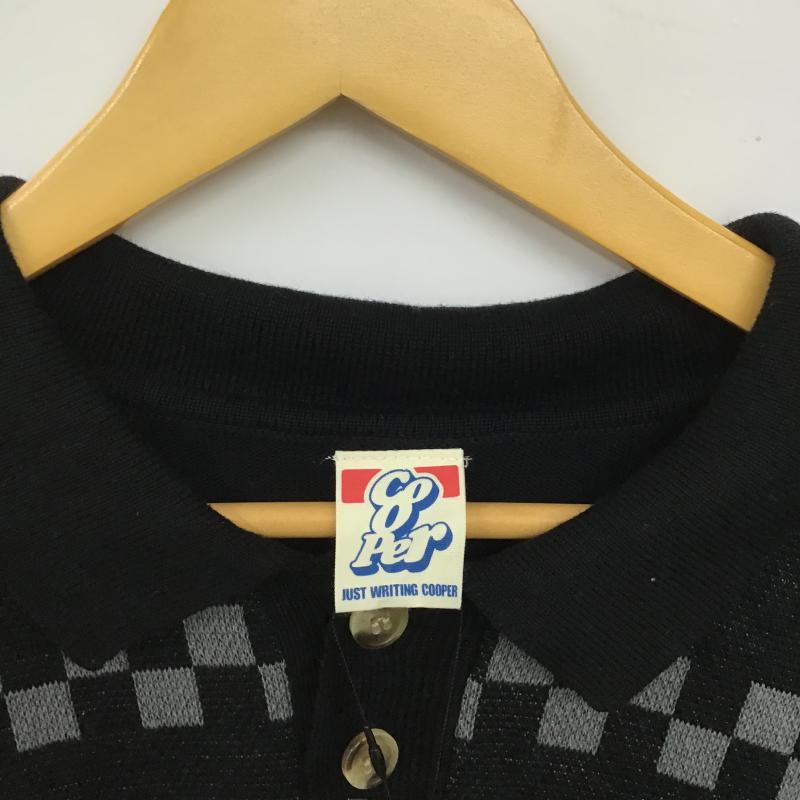 クーパー COOPER ニット、セーター 半袖 半袖ニットカットソー ポロシャツ FREE プリント 黒 / ブラック / black レディース USED 古着 中古 10160109