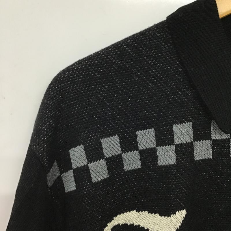 クーパー COOPER ニット、セーター 半袖 半袖ニットカットソー ポロシャツ FREE プリント 黒 / ブラック / black レディース USED 古着 中古 10160109